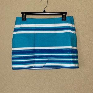 Trina Turk Aqua, Blue, and White Skirt w/ pockets